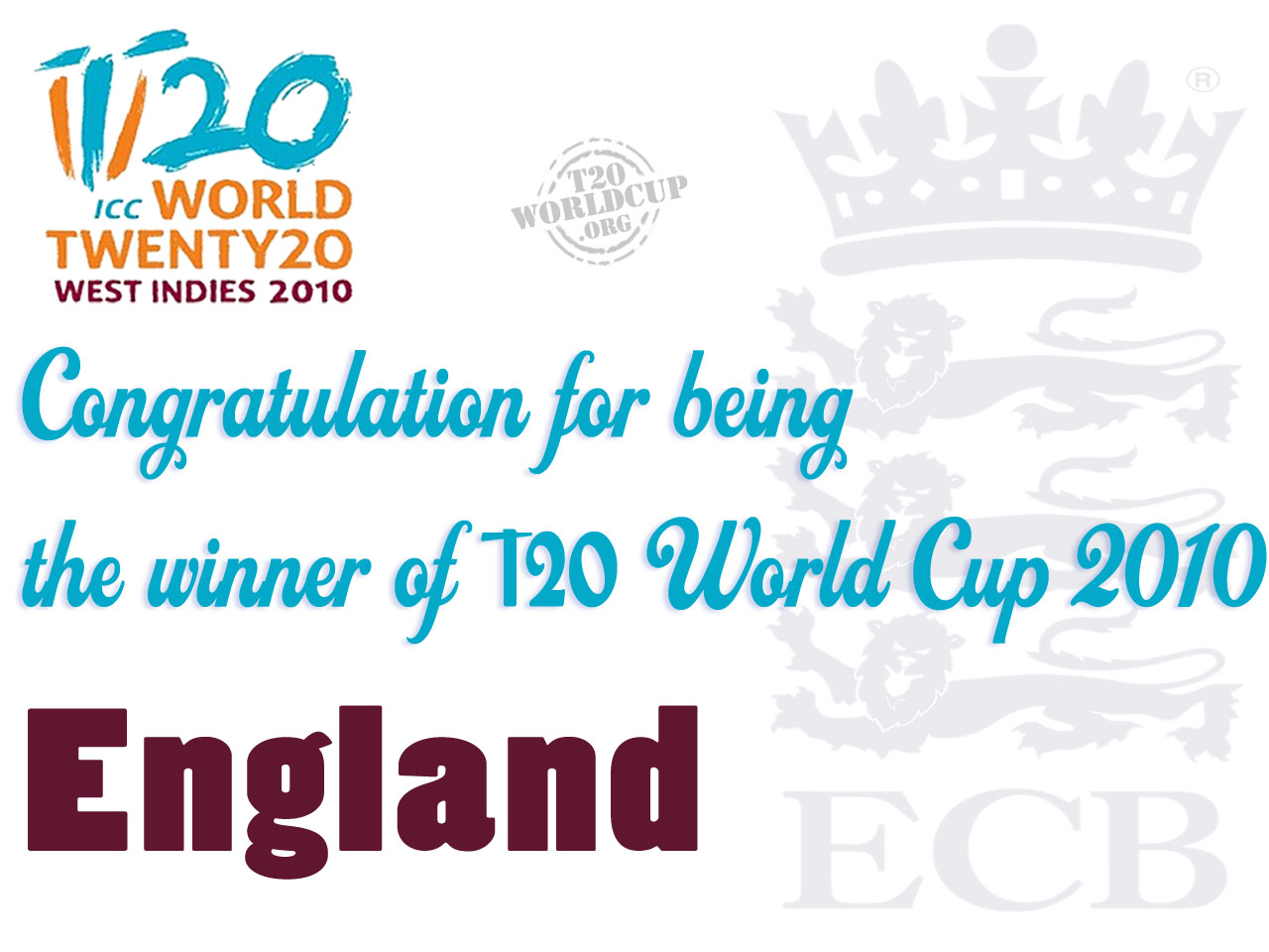 ICC Twenty20 World Cup 2010 Winner England